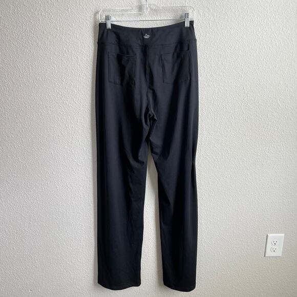 New Yogipace Black Straight Leg Legging Pants Women's M Long High Rise Pockets - Picture 3 of 5